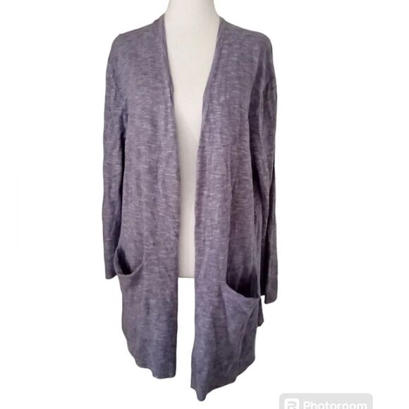 Madewell Heathered Open Front Lightweight Cotton Blend Cardigan Size Large - Picture 1 of 6